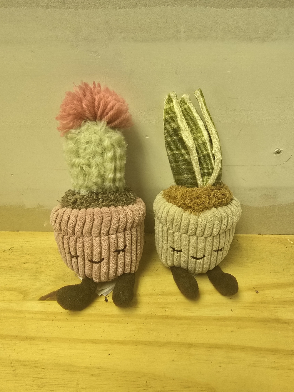 Russ Plush Succulent Duo in Pink, Green, Cream